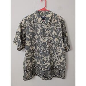 patagonia mens vintage organic cotton short sleeve button down Hawaiian shirt